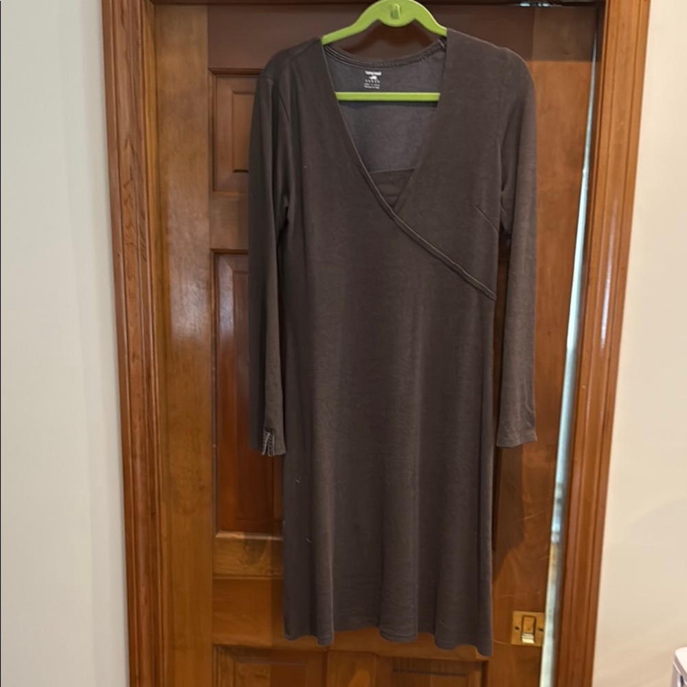 Elegant Brown Long Sleeve Dress